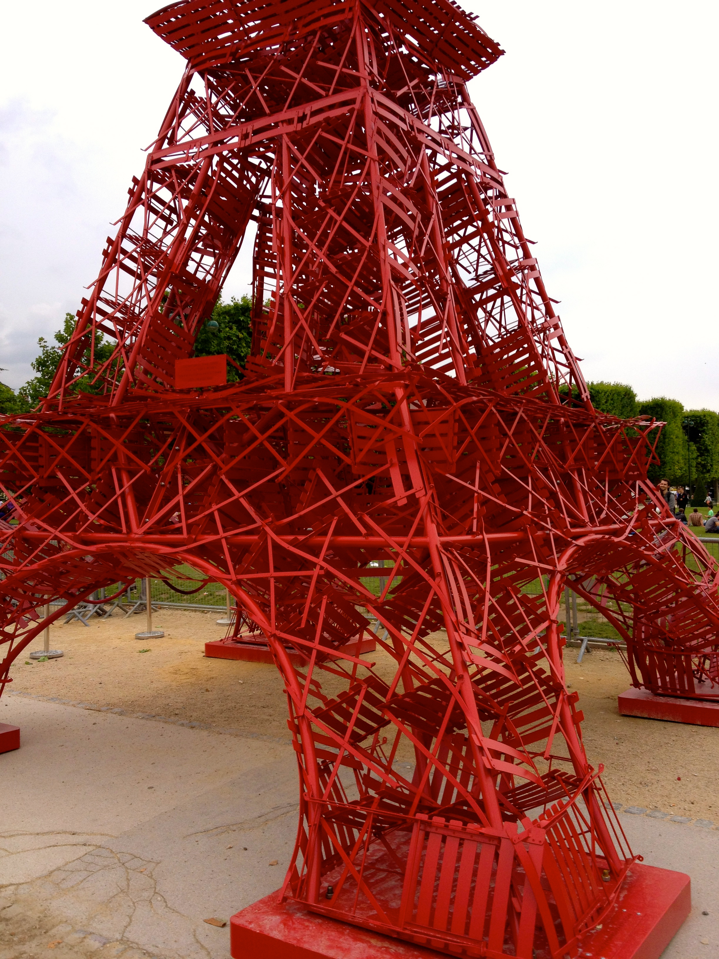 Eiffel Tower recreated with red chairs in 125th anniversary 